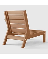 WestinTrends Outdoor Patio Hdpe Right Arm Facing Sectional Teak Corner Club Chair with Cushions
