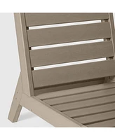 WestinTrends Outdoor Hdpe Deep Seating Modular Armless Patio Weathered Wood Chair with Cushions
