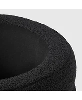 WestinTrends Mid-Century Modern Faux Sherpa Round Storage Ottoman