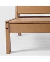WestinTrends Outdoor Hdpe Deep Seating Modular Armless Patio Teak Chair with Cushions