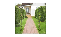 Slickblue Flat Top Iron Arch with 16mm Tubing for Courtyard Garden Entrance Decor