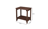 Slickblue Rectangular Wood Side Table For Indoor & Outdoor