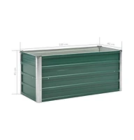 Garden Raised Bed Galvanized Steel 39.4"x15.7"x17.7" Green