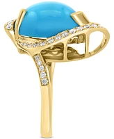 Effy Turquoise & Diamond (1/3 ct. t.w.) Freeform Ring in 14k Gold