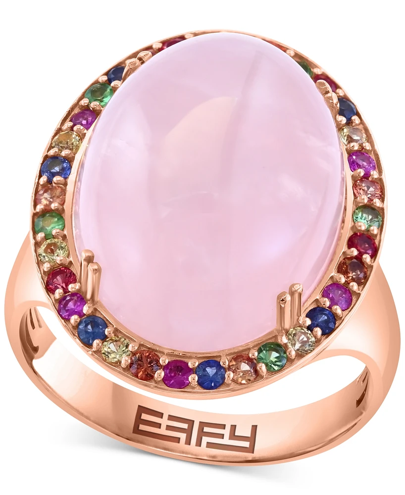 Effy Multi-Gemstone Halo Ring (12-1/5 ct. t.w.) in 14k Rose Gold