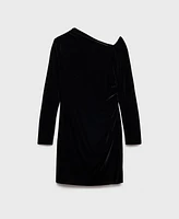 Mango Women's Asymmetric Velvet Dress