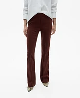 Mango Women's Straight Velvet Pants