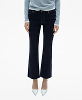 Mango Women's Sienna Flared Cropped Jeans