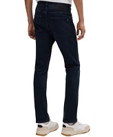 Boss by Hugo Men's Blue-Black Soft-Motion Slim-Fit Jeans