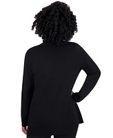 Kasper Women's Open-Front Long-Sleeve Cardigan