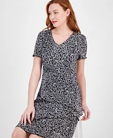 Connected Women's Printed Asymmetric Tiered Dress