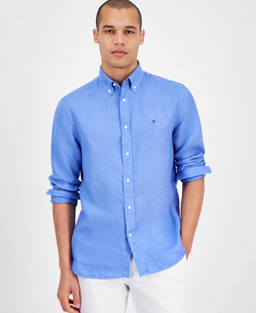 Tommy Hilfiger Men's Regular-Fit Pigment-Dyed Linen Shirt