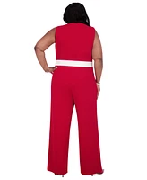 Kasper Women's Ruffle-Shoulder Sleeveless Jumpsuit
