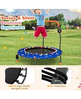 Gymax 36'' Mini Toddler Trampoline w/ Led Bluetooth Speaker Detachable Handle Kids Gifts