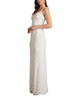 Tadashi Shoji Women's Erma 3D Floral Spaghetti Strap Gown