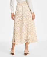 Anne Klein Women's Pull-On Lace Midi Skirt