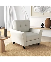 Gouun Modern Upholstered Accent Chair with Rubber Wood Legs