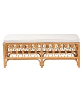 bali & pari Ibiza Modern bohemian Natural Brown Rattan Bench