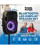 Acoustic Audio by Goldwood 15 Inch 1000W Bluetooth Led Speaker System (2 Pack)