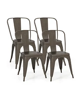 Gouun 4 Pcs Modern Bar Stools with Removable Back and Rubber Feet-Gun