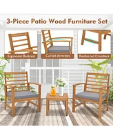 Gouun 3 Pieces Outdoor Furniture Set with Soft Seat Cushions