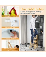 Gouun Multifunctional 3-in-1 Ladder Chair Display Plant Stand for Library Kitchen Office