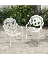 Gouun Cast Aluminum Patio Chairs Set of 2 with Armrests