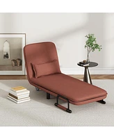 Gouun 3-in-1 Convertible Sofa Bed with 5-Position Adjustable Backrest and Lumbar Pillow