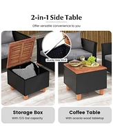 Gouun 4 Pieces Outdoor Conversation Set with Storage Table