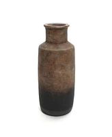 LuxenHome Brown Ombre Terracotta Narrow Tall Vase