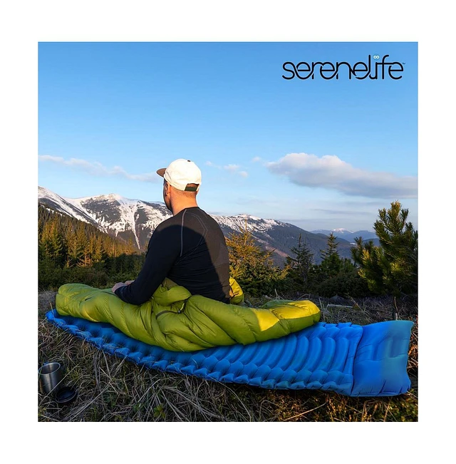 SereneLife Ultralight Sleeping Pad - Portable, Comfortable, And Tear- Resistant, Orange