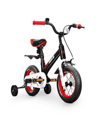 Serenelife 12 Kids Bicycle With Dual Brakes Training Wheels Kickstand Black