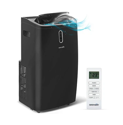 SereneLife Portable Air Conditioner, 12000 Btu, Dehumidifier & Fan Modes