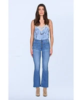 Black Orchid Denim Women's Angelina Patch Pocket Crop Flare Jean