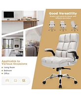 Gouun Adjustable Swivel Office Chair with High Back and Flip-up Arm