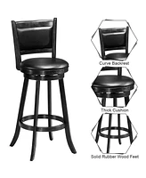 Gouun Set of 2 29 Inch Swivel Bar Height Stool Wood Dining Chair Barstool