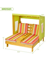 Gouun Kids Patio Lounge Chair with Cup Holders and Awning