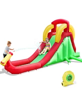 Gouun Inflatable Water Slide Bounce House with Climbing Wall Jumper and 480W Blower