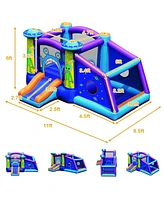 Gouun Castle Jumping Bouncer with Water Slide and 550W Blower