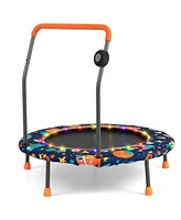 Gouun 36 Inch Mini Trampoline with Colorful Led Lights and Bluetooth Speaker