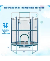 Gouun 60 Inch Trampoline with Gymnastic Bar and Rings for Kids