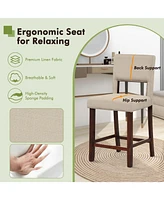 Gouun 2 Piece Bar Chair Set with Hollowed Back and Rubber Wood Legs