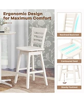 Gouun Counter Height Barstools Set of 2 with Footrest for Kitchen Island Bar