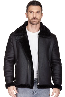 Braveman Men's Faux Shearling Bomber Jacket