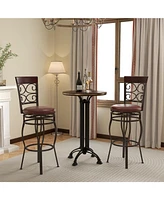 Gouun 2 Pieces 30 Inch 360 Degree Swivel Bar Stools with Leather Padded Seat