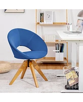 Gouun Swivel Accent Chair with Oversized Upholstered Seat for Home Office