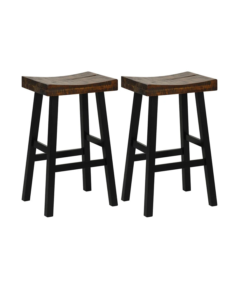 Gouun 29 Inch Solid Wood Saddle-Seat with Curved Seat Surface and Comfortable Footrests-29 inches