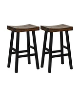 Gouun 29 Inch Solid Wood Saddle-Seat with Curved Seat Surface and Comfortable Footrests-29 inches