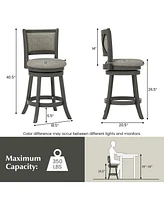Gouun Swivel Bar Stools Set of 2 with Soft-padded Back and Seat-s