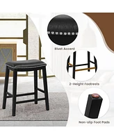 Gouun 26 Inch Counter Height Bar Stool Set of 2 with Upholstered Seat